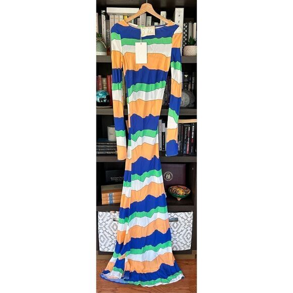 NWT PIPPA The Label Wini Maxi Dress Blue Ziggy Size XS MSRP $166 - Picture 3 of 12